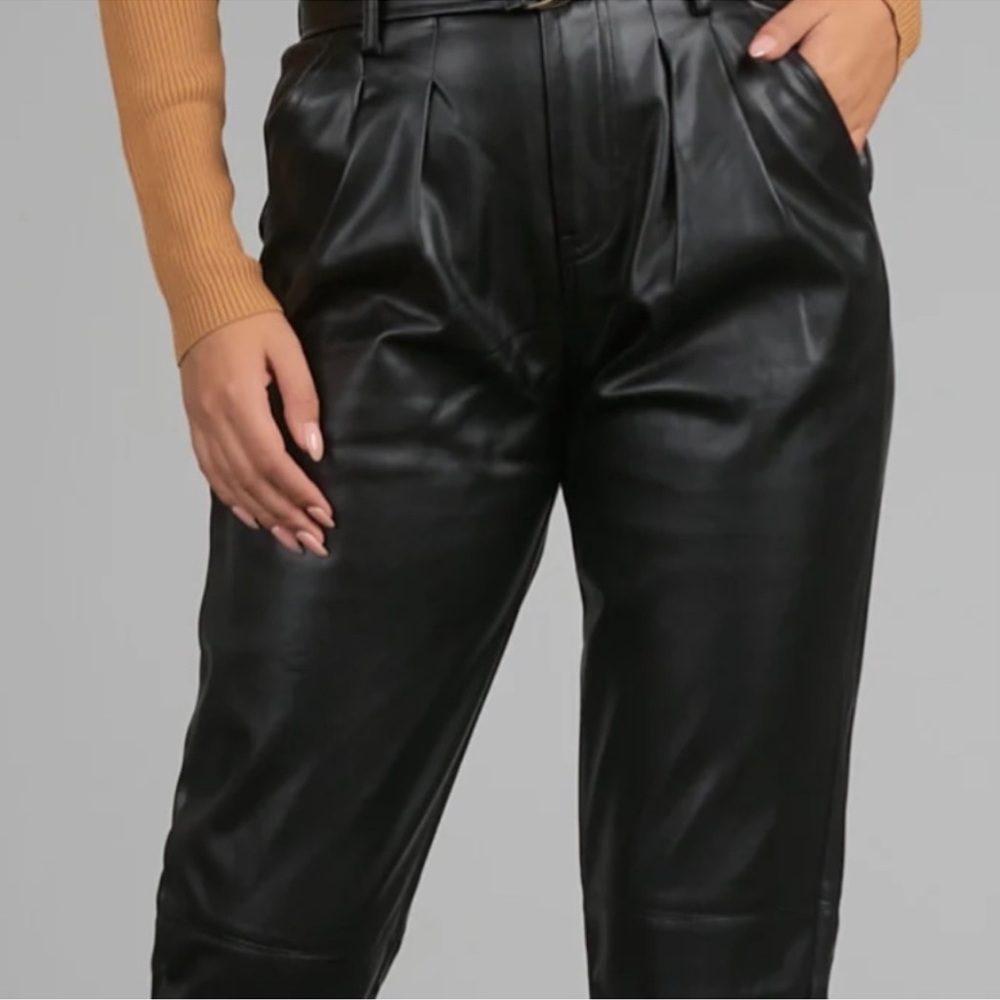 Elan Vegan Black leather Pants